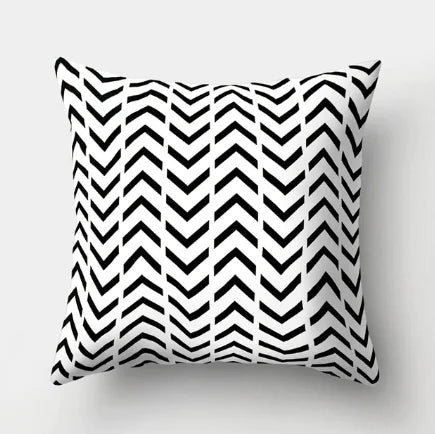 Minimalist Black and White Geometric Pillow Cover
