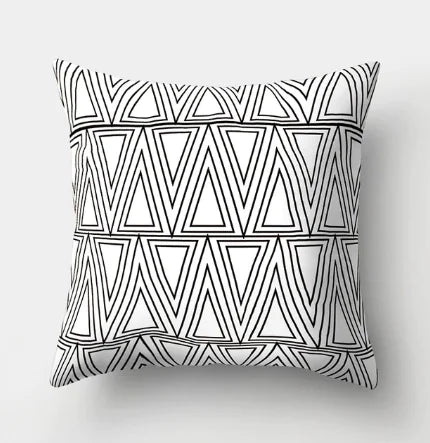 Minimalist Black and White Geometric Pillow Cover