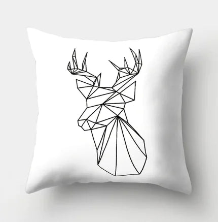 Minimalist Black and White Geometric Pillow Cover