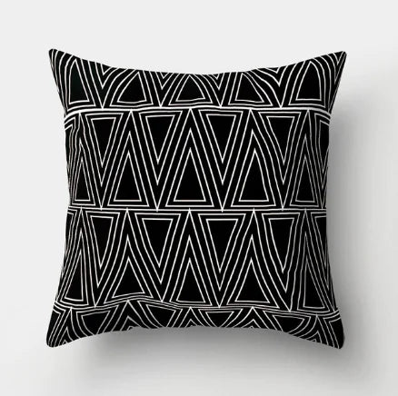 Minimalist Black and White Geometric Pillow Cover