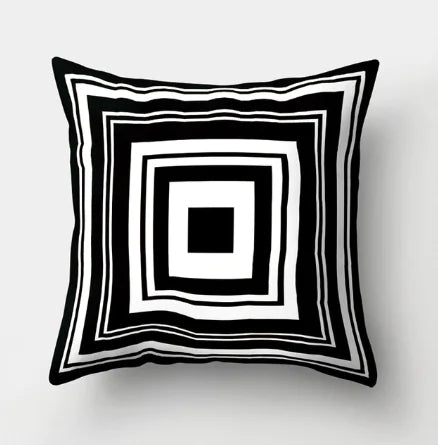 Minimalist Black and White Geometric Pillow Cover