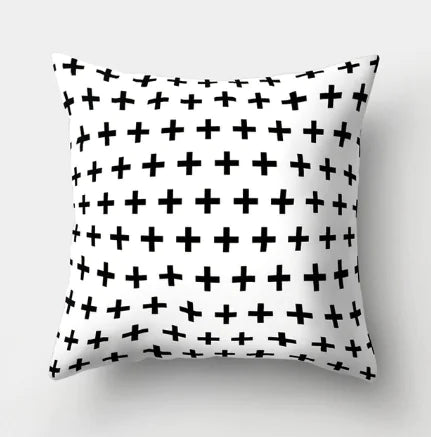 Minimalist Black and White Geometric Pillow Cover