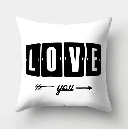 Minimalist Black and White Geometric Pillow Cover
