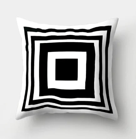 Minimalist Black and White Geometric Pillow Cover