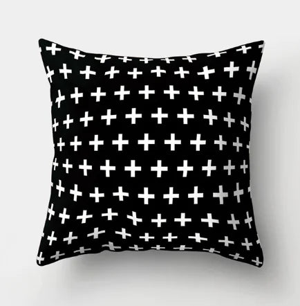 Minimalist Black and White Geometric Pillow Cover