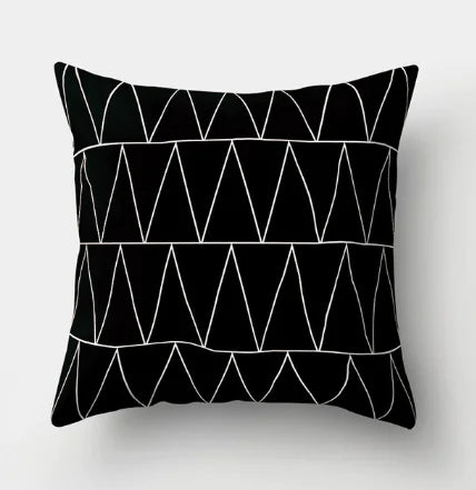 Minimalist Black and White Geometric Pillow Cover