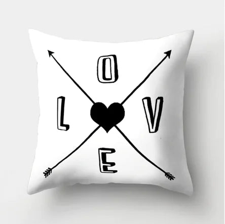 Minimalist Black and White Geometric Pillow Cover