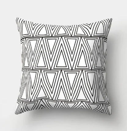 Minimalist Black and White Geometric Pillow Cover