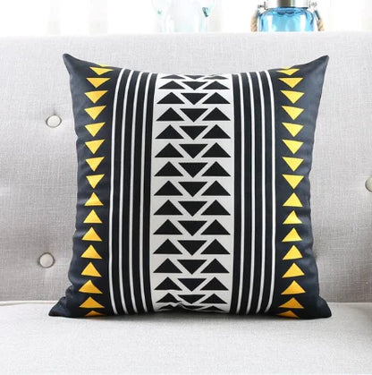 Black Arrow Triangle Print Cushion Cover, Geometric Pillow