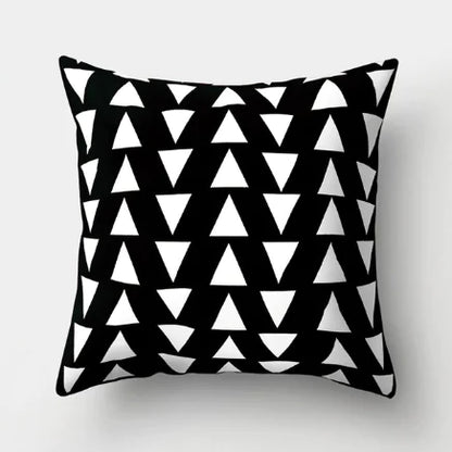 Minimalist Black and White Geometric Pillow Cover