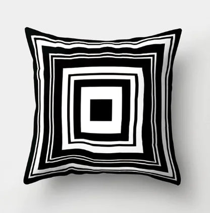 Minimalist Black and White Geometric Pillow Cover