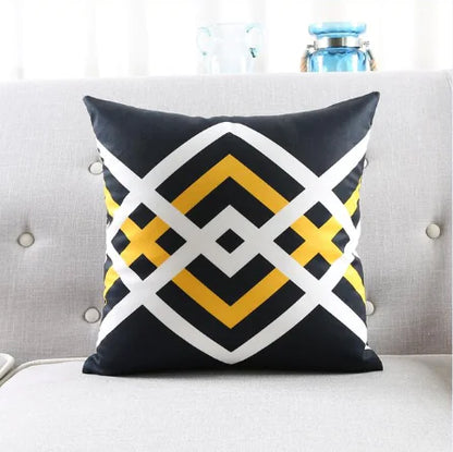 Black Arrow Triangle Print Cushion Cover, Geometric Pillow