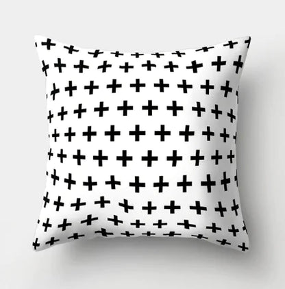 Minimalist Black and White Geometric Pillow Cover