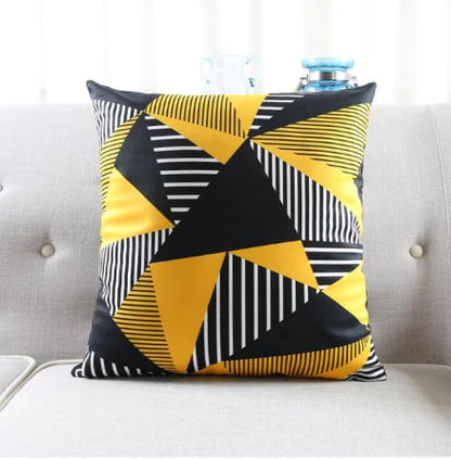 Black Arrow Triangle Print Cushion Cover, Geometric Pillow