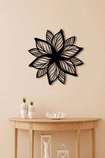 Acralic Flower Wall Decoration Piece / Black / Golden / Silver / 60 x 60 CM