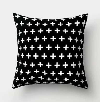 Minimalist Black and White Geometric Pillow Cover
