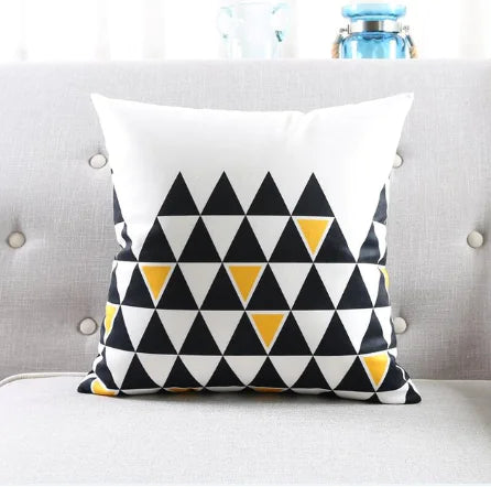 Black Arrow Triangle Print Cushion Cover, Geometric Pillow