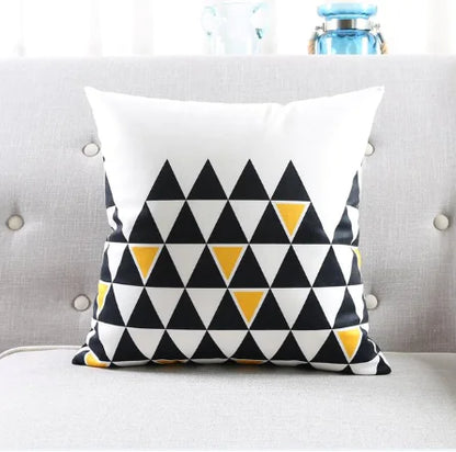 Black Arrow Triangle Print Cushion Cover, Geometric Pillow